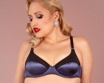 Luna Underwired Bra in vintage style 1950s Retro inspired lingerie Available in plus size