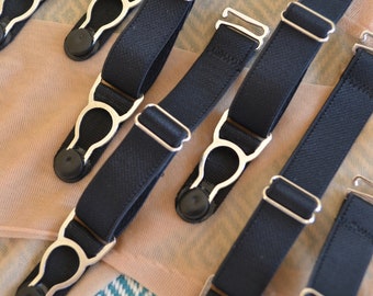 Black Steel Suspender Garter Straps Clips Premium Quality  for stockings and lingerie 15mm wide 5/8in