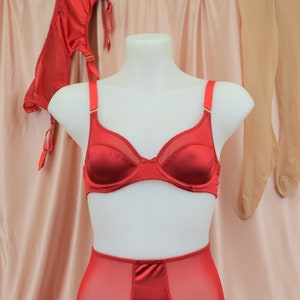 Sexy Red Cut-Out Open-Cup Bra Bralette Underwear Set Plus Size 8-22 Lingerie