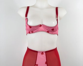Pink and Red Heart High Waisted Knickers