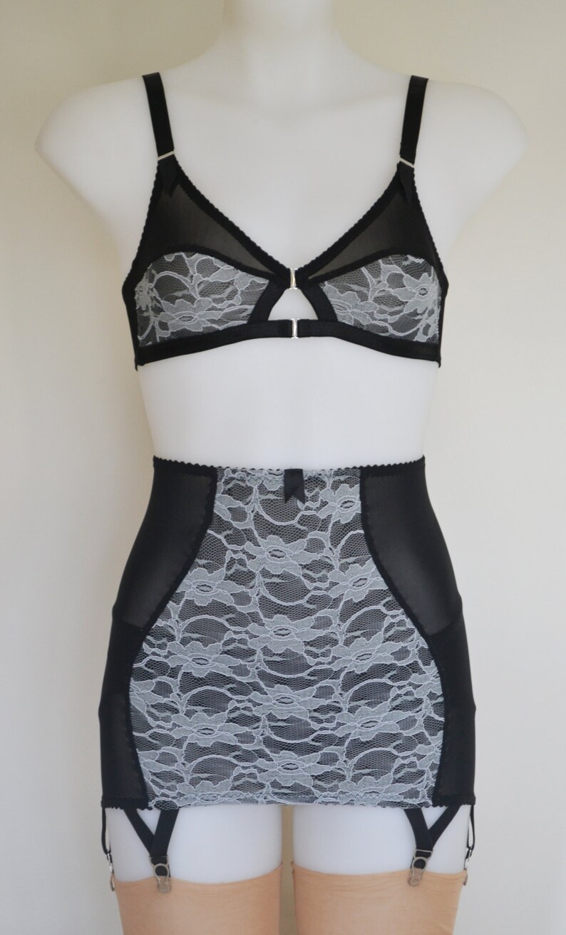 Longline Girdle Open Bottom Roll On Vintage Style Oyster Etsy