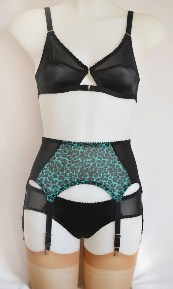 leopard print garter belt