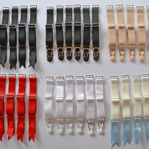 Steel Suspender Garter Straps Clips Premium Quality Set of 4, 6 or 8 for stockings 15mm wide 5/8in detachable removeable replacement