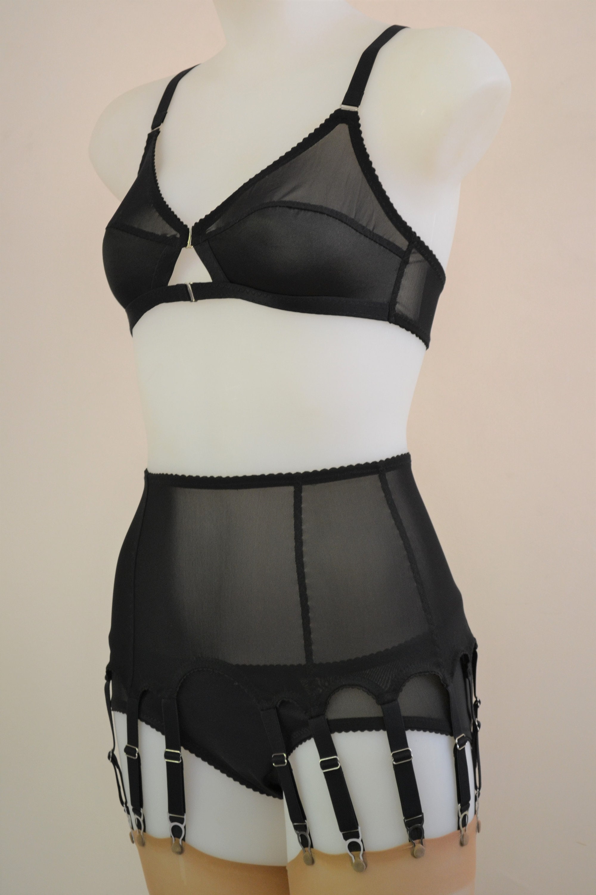 14 Strap Suspender Garter Belt. Vintage Inspired Sheer Multi Etsy