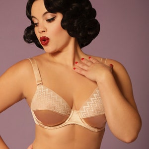 Empire Underwired Bra in vintage style 1950s Retro inspired lingerie  Available in plus size