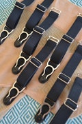 Black Steel Suspender Garter Straps Clips Premium Quality  for stockings and lingerie 15mm wide 5/8in detachable removeable replacement