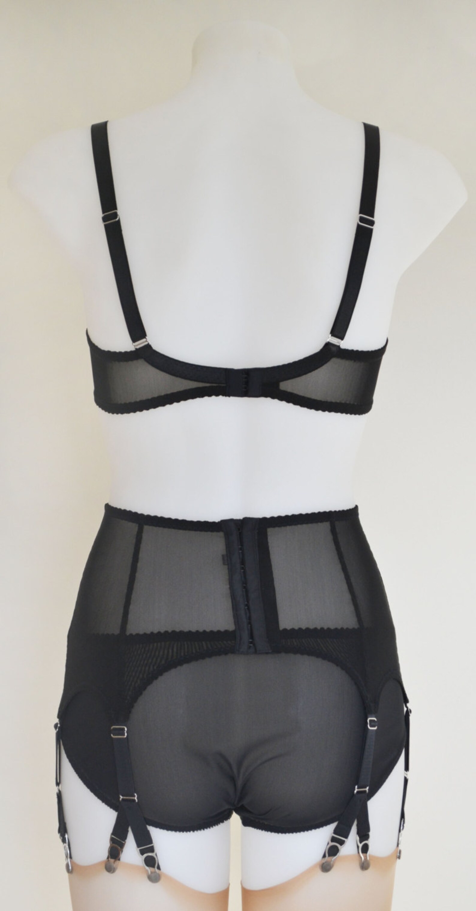 Leather Suspender Garter Belt 6 Ystrap Genuine Black Etsy