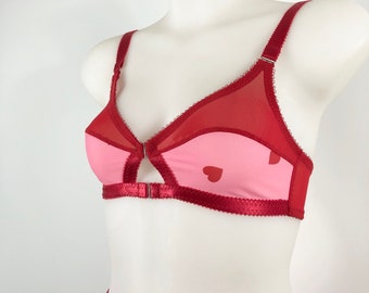 Pink and Red Heart Bralette
