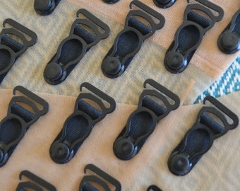 Metal Suspender Garter Clips with Hook, 15mm Wide