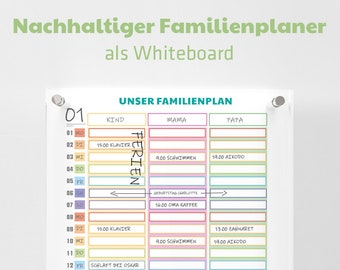 Familienplaner als Whiteboard - Nachhaltig gestaltet