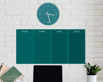 Personaliseerbaar KanBan-bord als planbord of TODO-lijst in verschillende uitvoeringen en uw gewenste kleur voor thuiskantoor