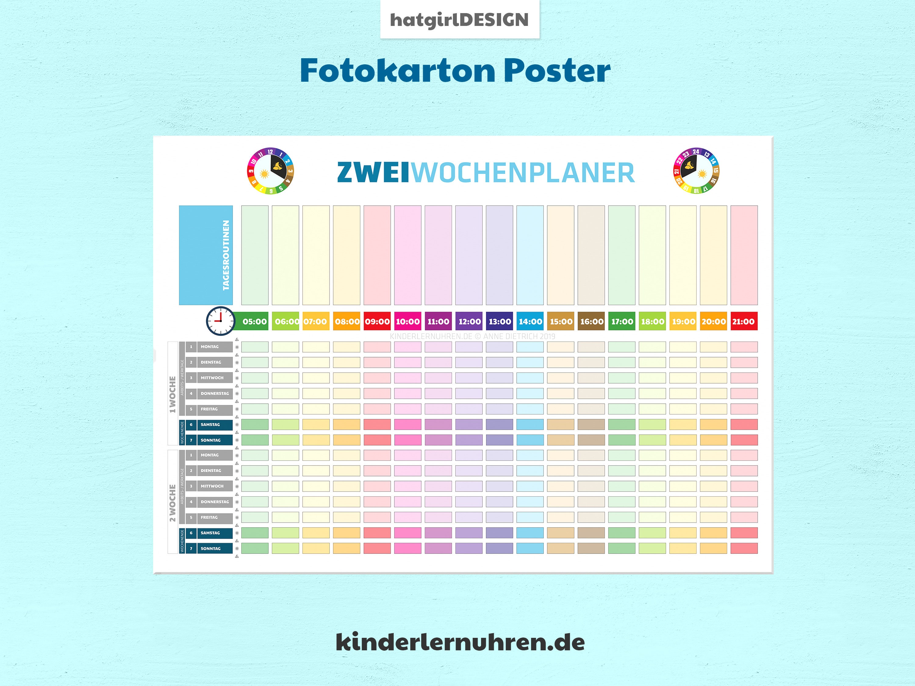 Zwei Wochenkalender [Endloskalender] - Nachhaltig gestaltet von hatgirlDESIGN Neujahrsgeschenk