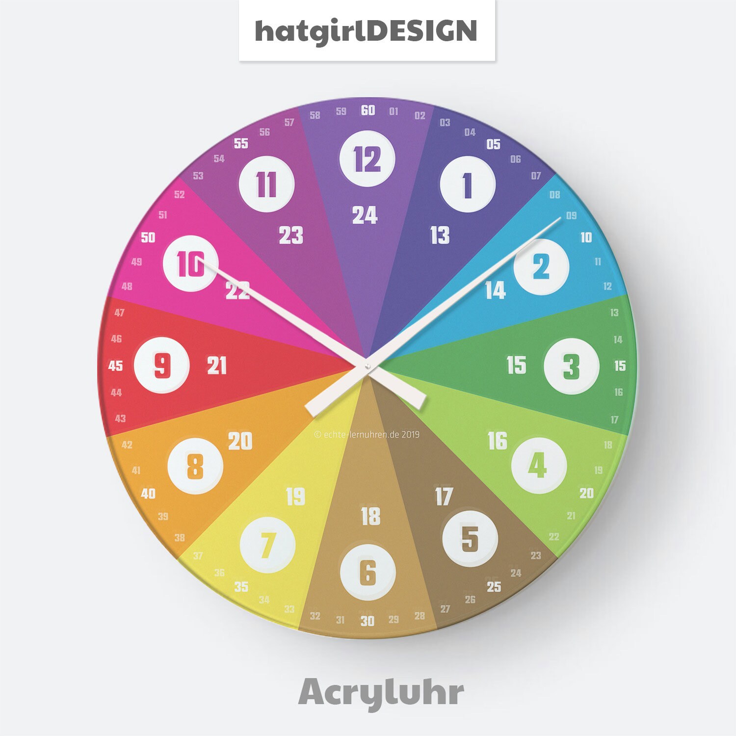Learning clock with system as wall clock for children from 5 years