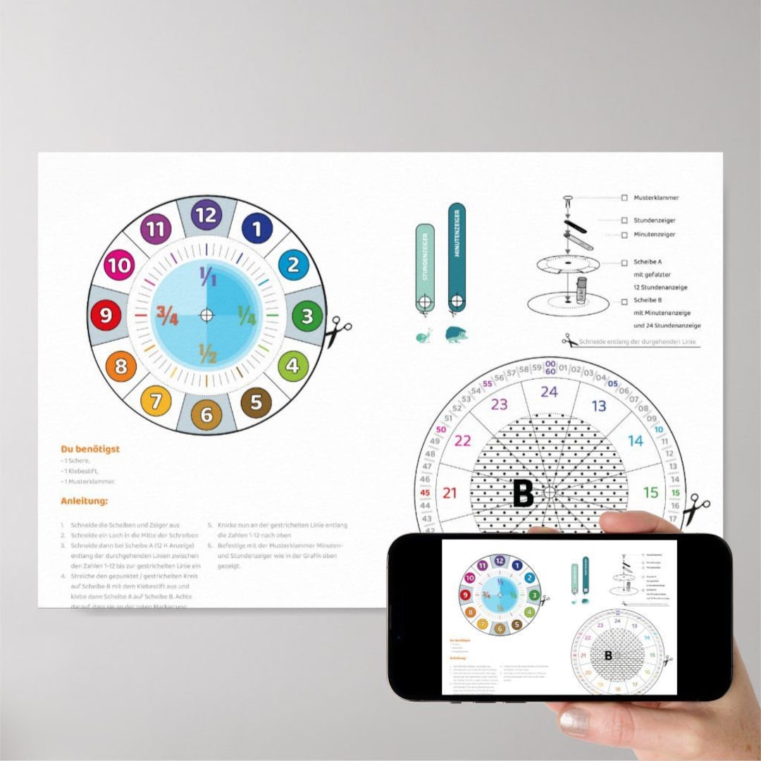  Download: LEARNING TIME Learning Clock Craft Sheet Learning to Read the Bildidee 