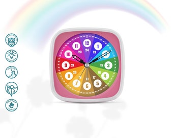 Regenbogen Wecker Lernuhrensystem + Download  • Uhr lesen lernen • Waldorf Montessori