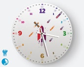 Learning clock with system as wall clock for children from 5 years | for preschool or back to school