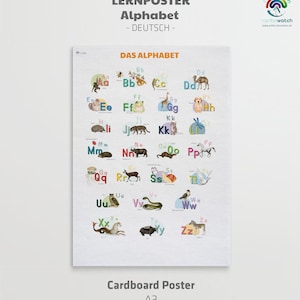 ABC-Tiere, deutsches Alphabet, Lernplakat, Kinder lernen, Wildlife Wonderland ABC: Fesselndes Tieralphabet-Poster für neugierige Kinder