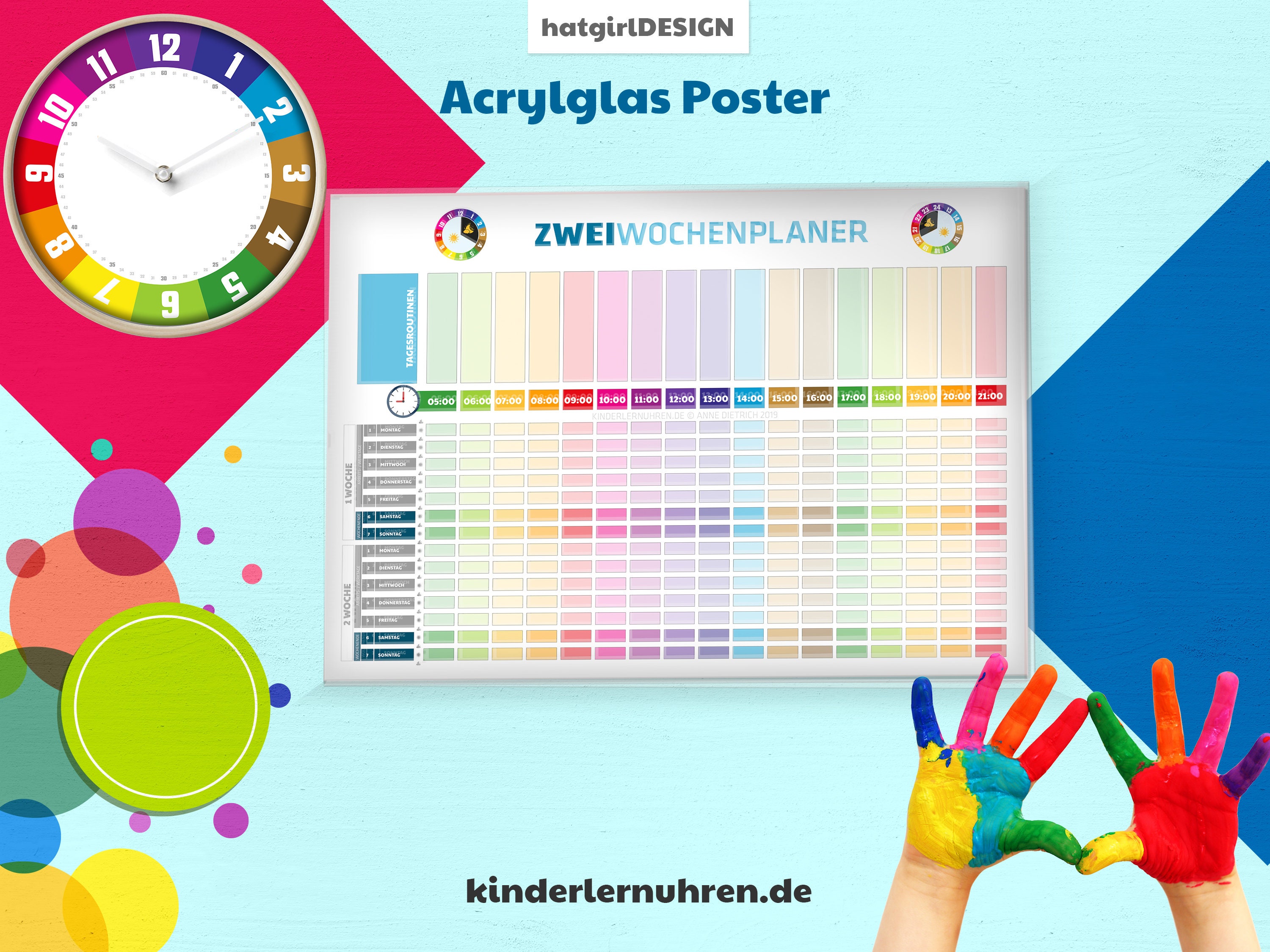 Zwei Wochenkalender [Endloskalender] - Nachhaltig gestaltet von hatgirlDESIGN Neujahrsgeschenk