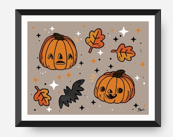 Fall Forever Pumpkins art print