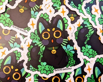 Lucky Clover Black Cat - Vinyl Sticker