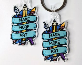 Make More Art acrylic keychain