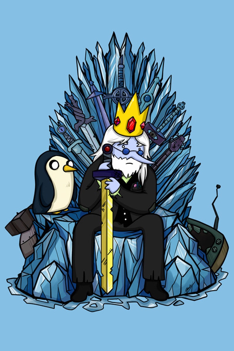 Ice King Simon Game of Thrones Adventure Time Fanart Print image 1.