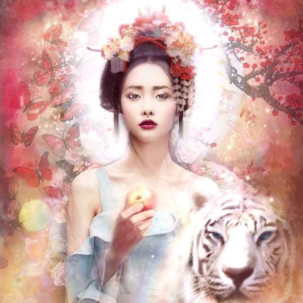 Miao Shan Divine Feminine Oracle Art Poster Print