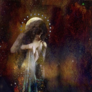 Night and Her Train of Stars - 5X7 Greeting Card