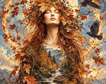 Autumn Rising - 4x6 Matted Gallery Mini Altar Art Print