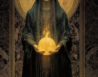 Vesta, Keeper of the Sacred Flame  - 4X6 Matted Mini Altar Art Gallery Print