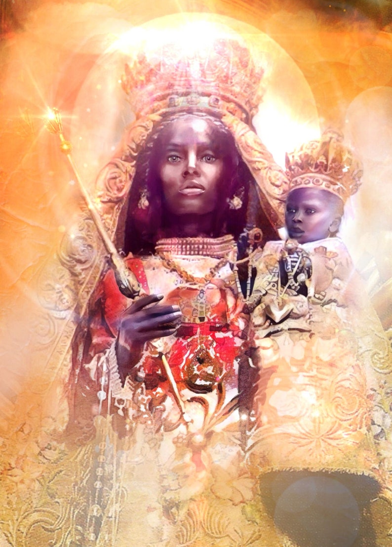 The Black Madonna Divine Feminine Oracle Art Poster Print image 1