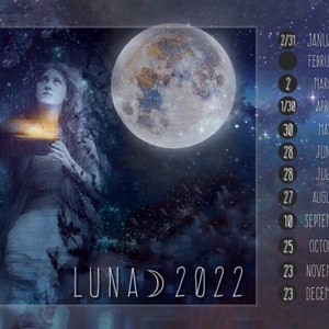 Luna 2022- Mond Kalender Kunstkarten Neu- und Vollmondphasen - IN BULK ERHÄLTLICH
