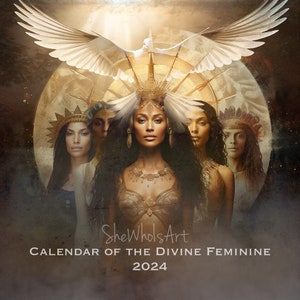 Cover of the 2024 Divine Feminine Oracle by Lisbeth Cheever-Gessaman,