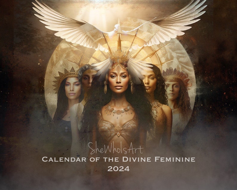 Cover of the 2024 Divine Feminine Oracle by Lisbeth Cheever-Gessaman,