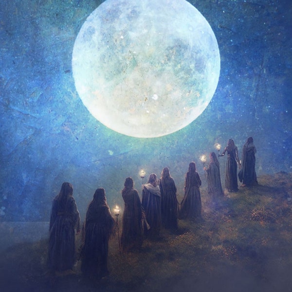 La lune et ses filles - Impression de galerie 8 x 10, signée et passe-partout