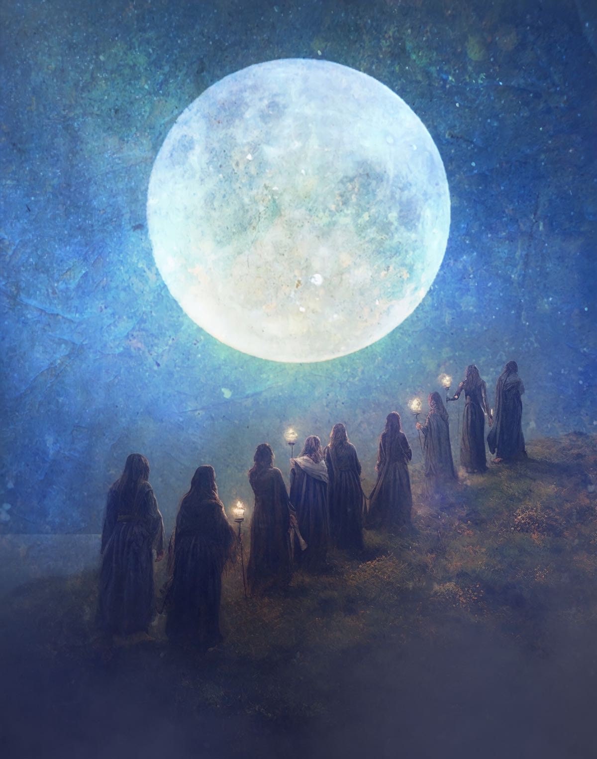 The Moon and Her Daughters - 4X6 Matted Altar Art Print - Etsy