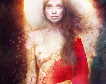Akhilanda  - 6X9 Signed and Numbered Limited Edition Giclee Goddess Art Divine Feminine Art