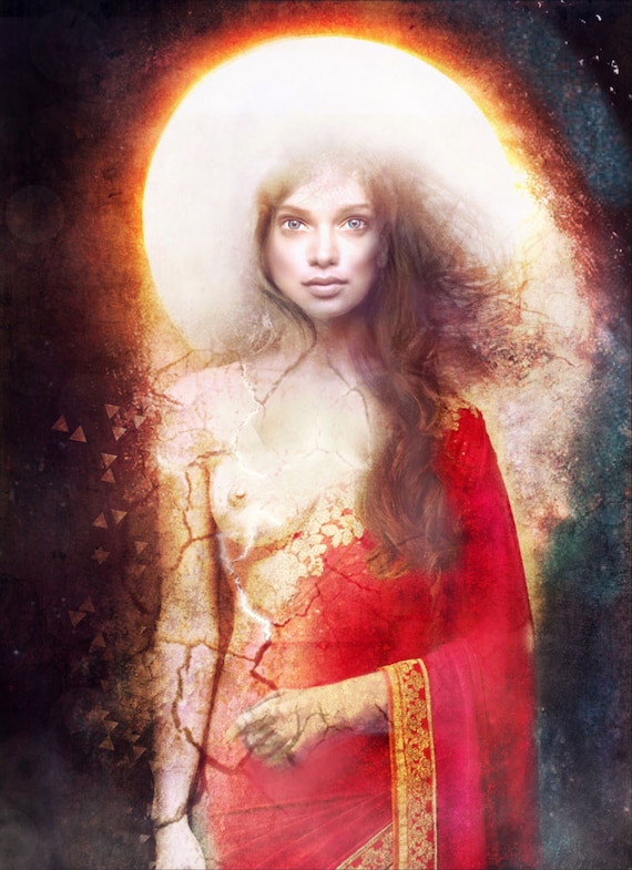 Akhilanda  - 6X9 Signed and Numbered Limited Edition Giclee Goddess Art Divine Feminine Art