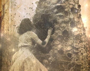 The Honey Wife (Melissa of the Bees) - 4X6 Matted Mini Altar Art Print