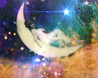 Diosa de la Luna - 4X6 Altar Art Gallery Print - mini arte '