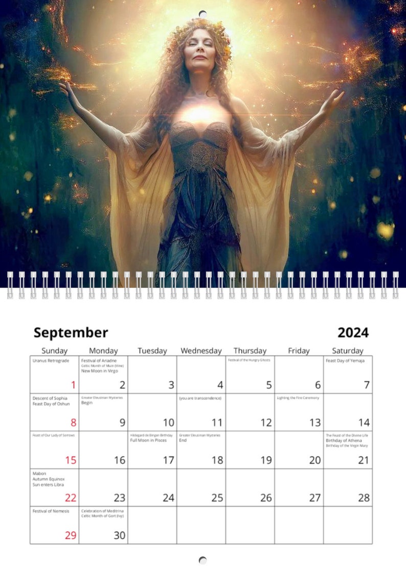 NEW: 2024 Calendar of the Divine Feminine SHIPS FREE image 4