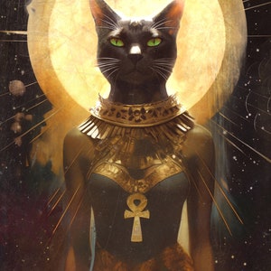 Bastet, Goddess of the Home and Women’s Secrets  - 4X6 Mini Altar Art Print