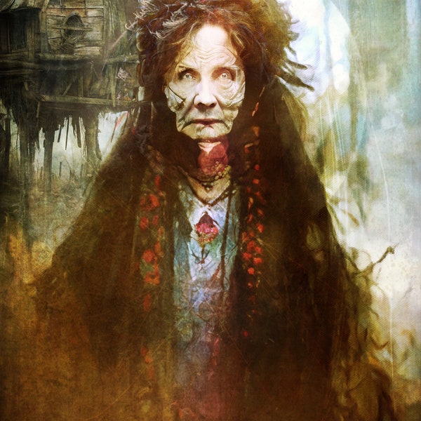 Baba Yaga - 4x6 Matted Altar Art Print