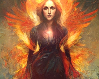 Phoenix Rising (Burning Woman)  - 8x10 Signed and Matted Gallery Art Print