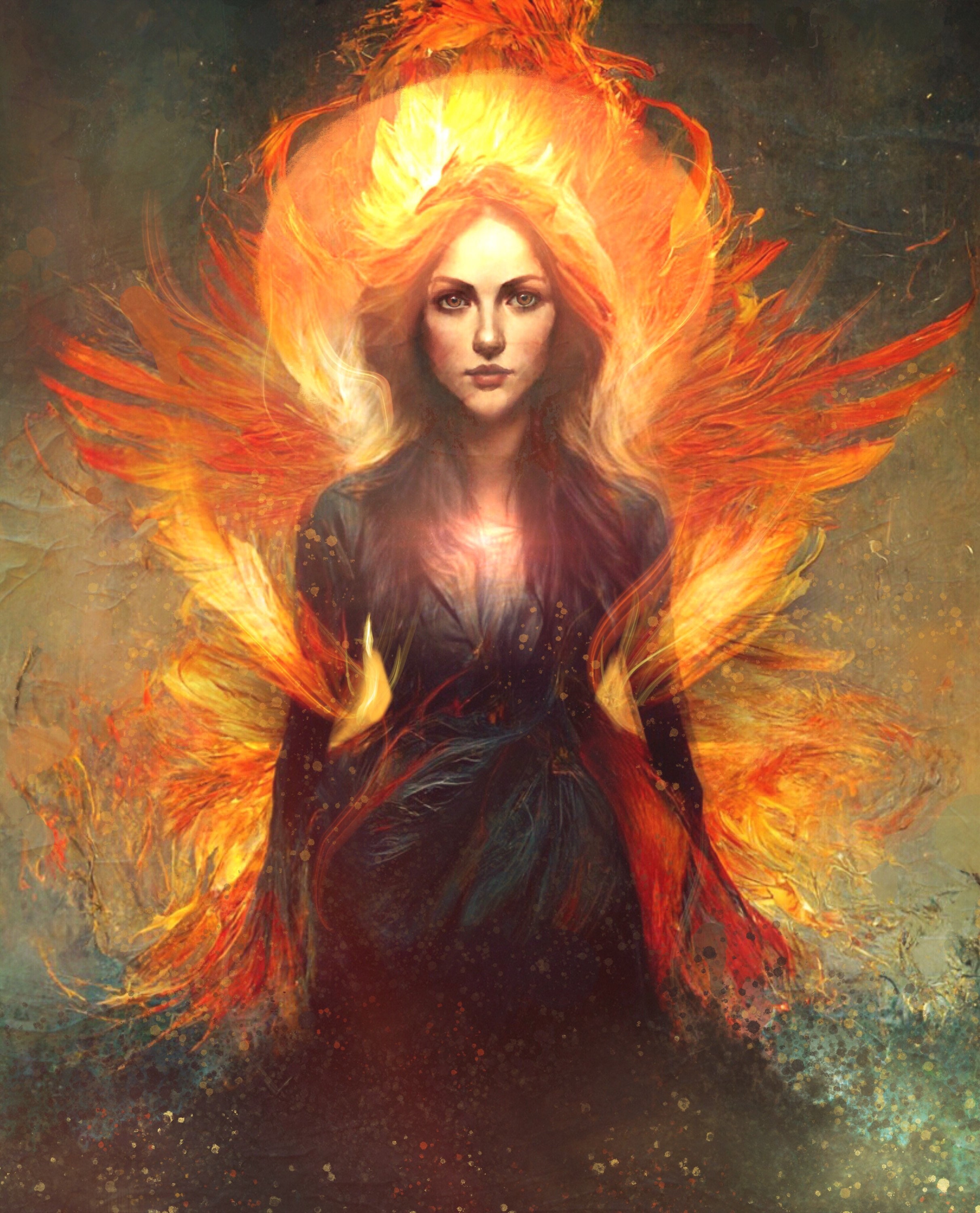 Phoenix Rising burning Woman 4X6 Matted Altar Art Print - Etsy