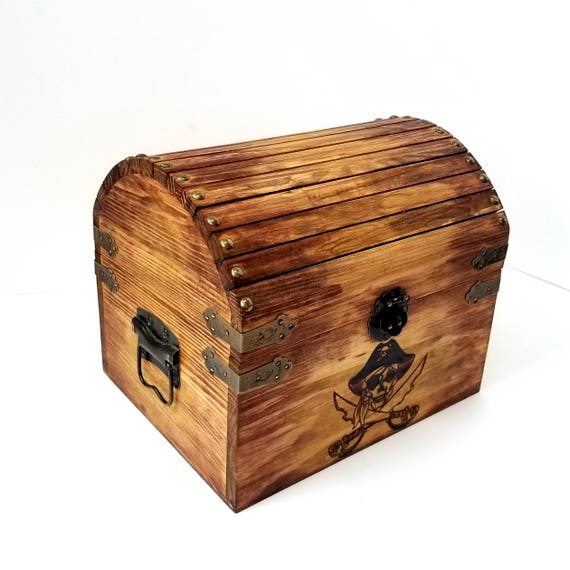 Medium Treasure Chest Custom Pyrography Treasure Chest Wood