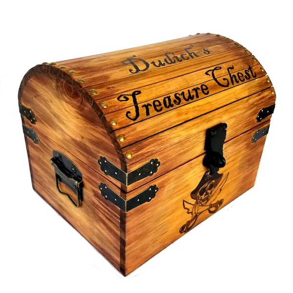 Large Treasure Chest / Personalized Wood Burned Pyrography