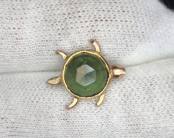 Turtle Necklace-22k gold/14k rose