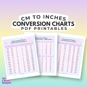 Conversion Chart Cm to Inches - Metric Measurement Guide Printable PDFs