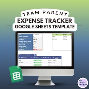 Team Eltern Expense Tracker Google Sheets: Sport Team Budget Ausgabenplaner (Digitaler Download)